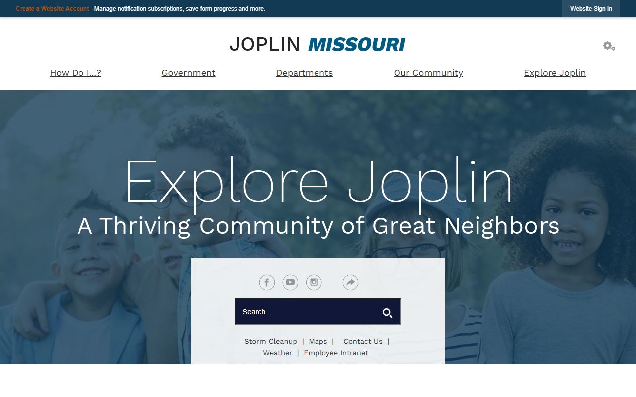 City of Joplin government website for court docket information
