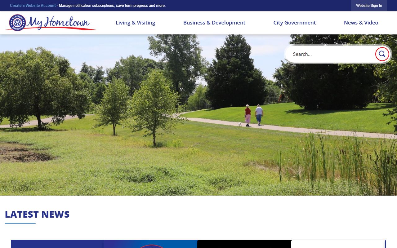 City of St. Peters government website for court docket records