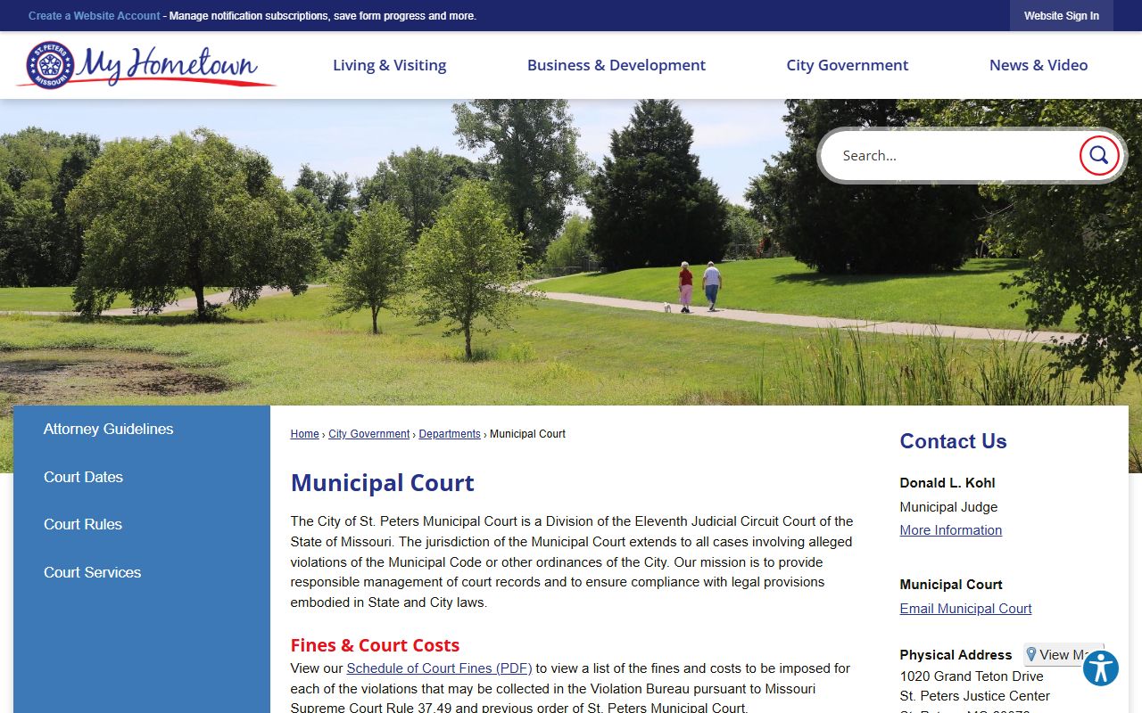 St. Peters Municipal Court docket records website