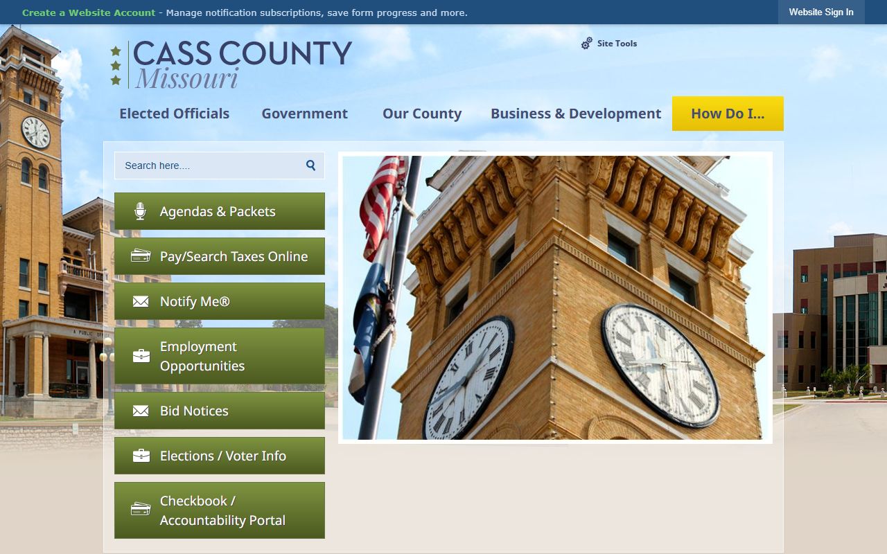 Cass County government website court docket records