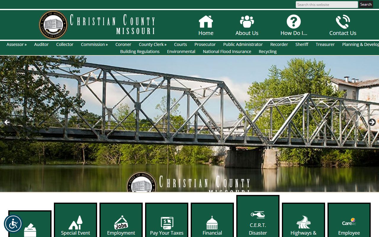 Christian County government website court docket records