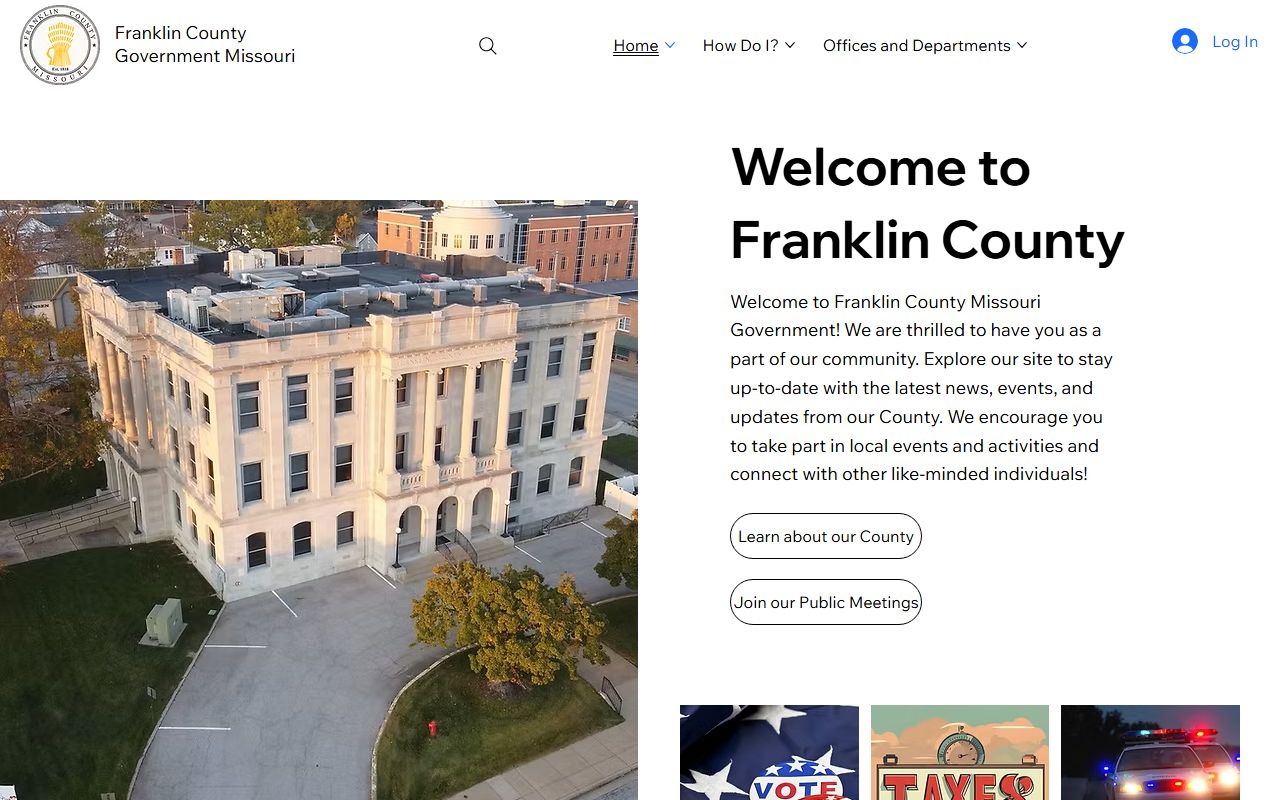Franklin County government website for court docket records