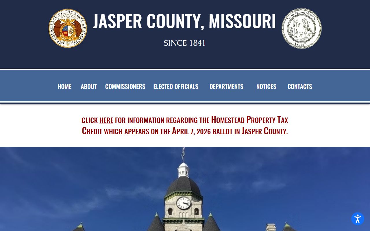 Jasper County government website and court docket resources