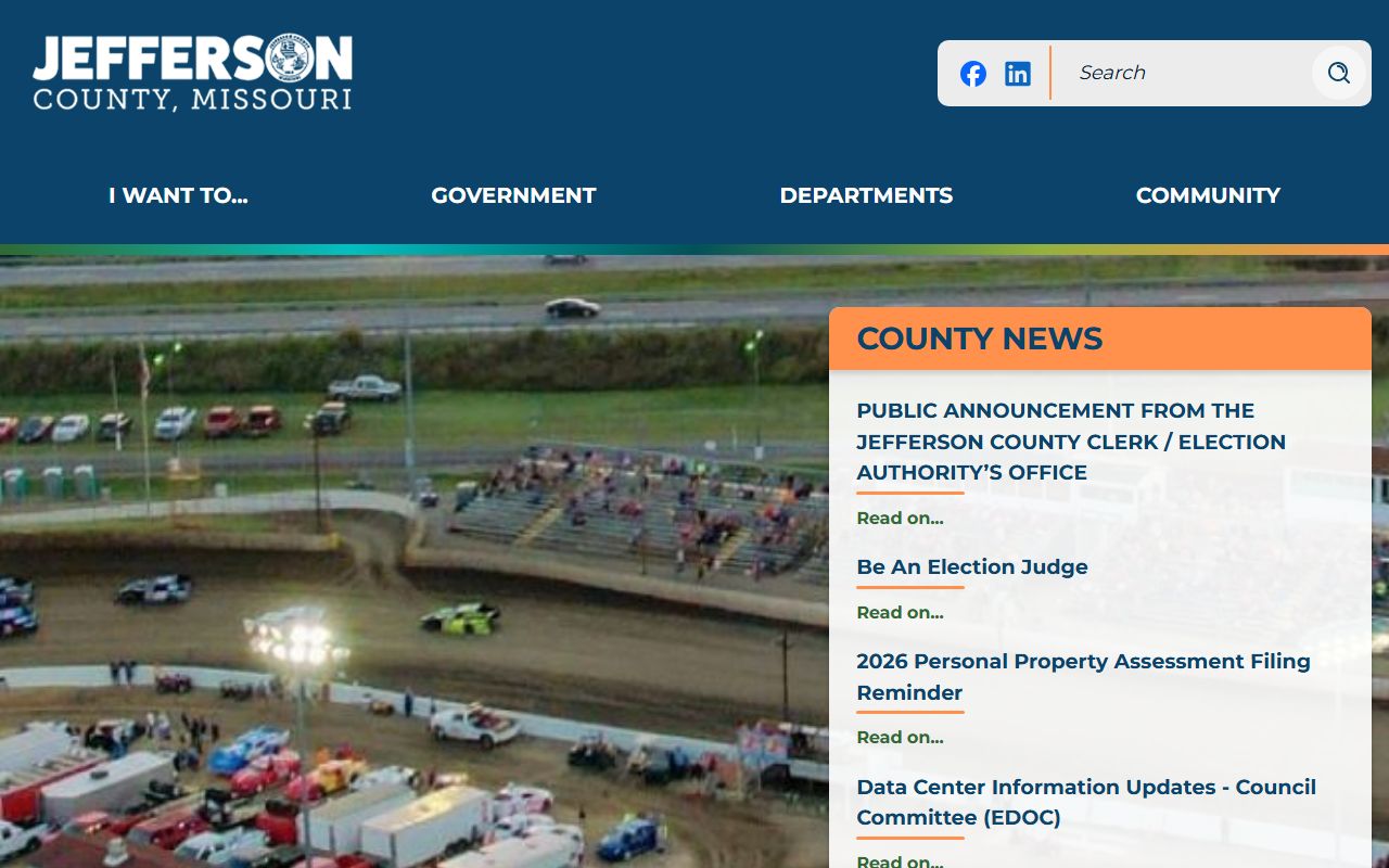 Jefferson County government website for court docket and public records