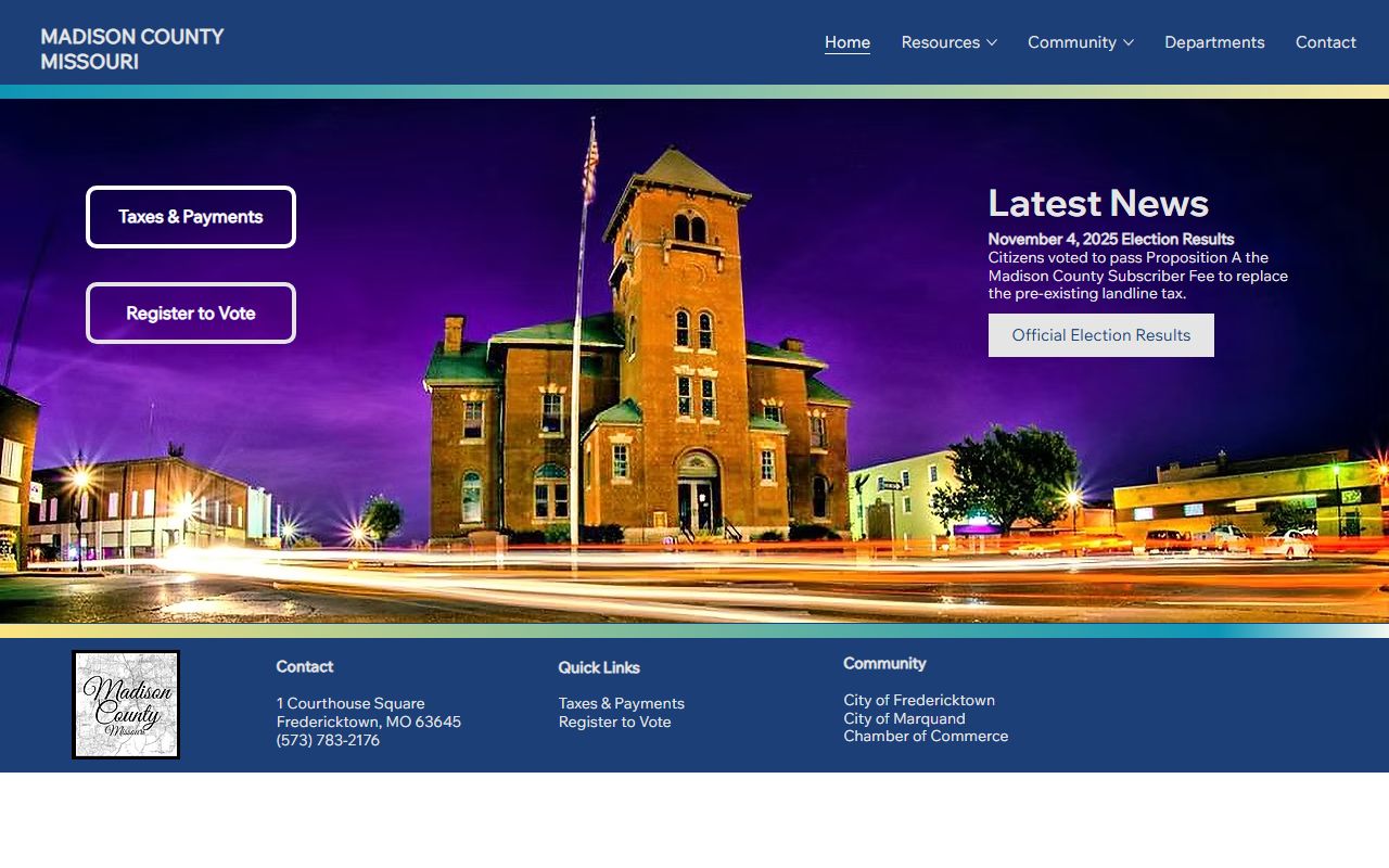 Madison County government website for court docket records