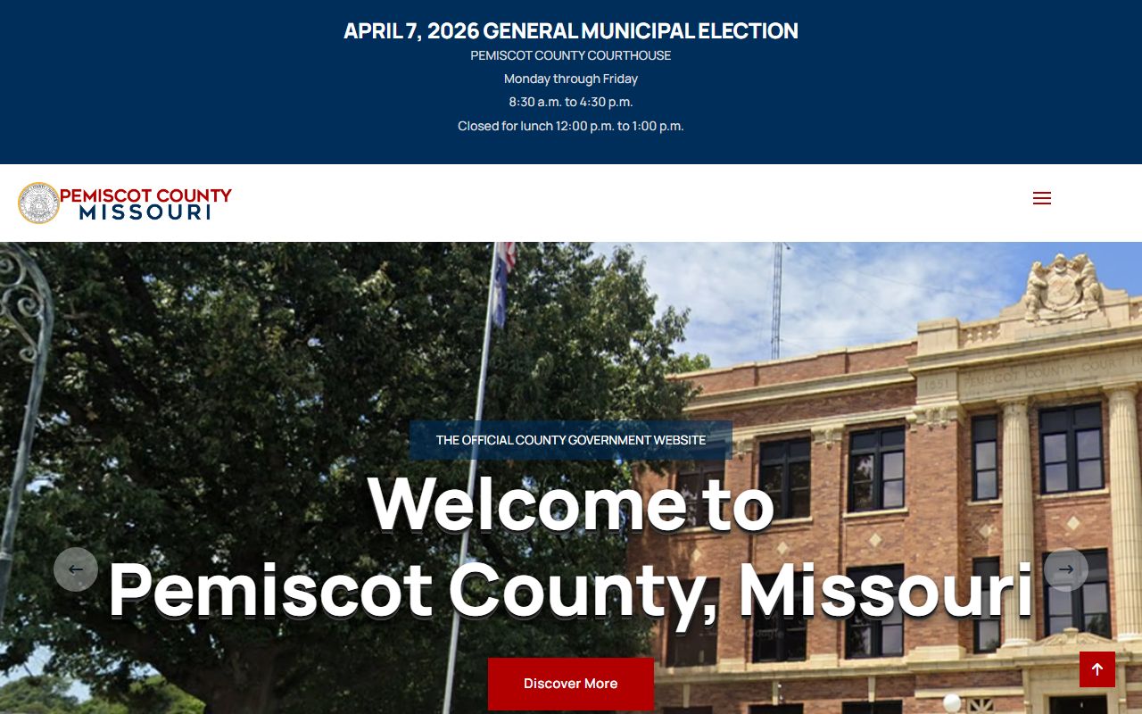 Pemiscot County government website for court docket records