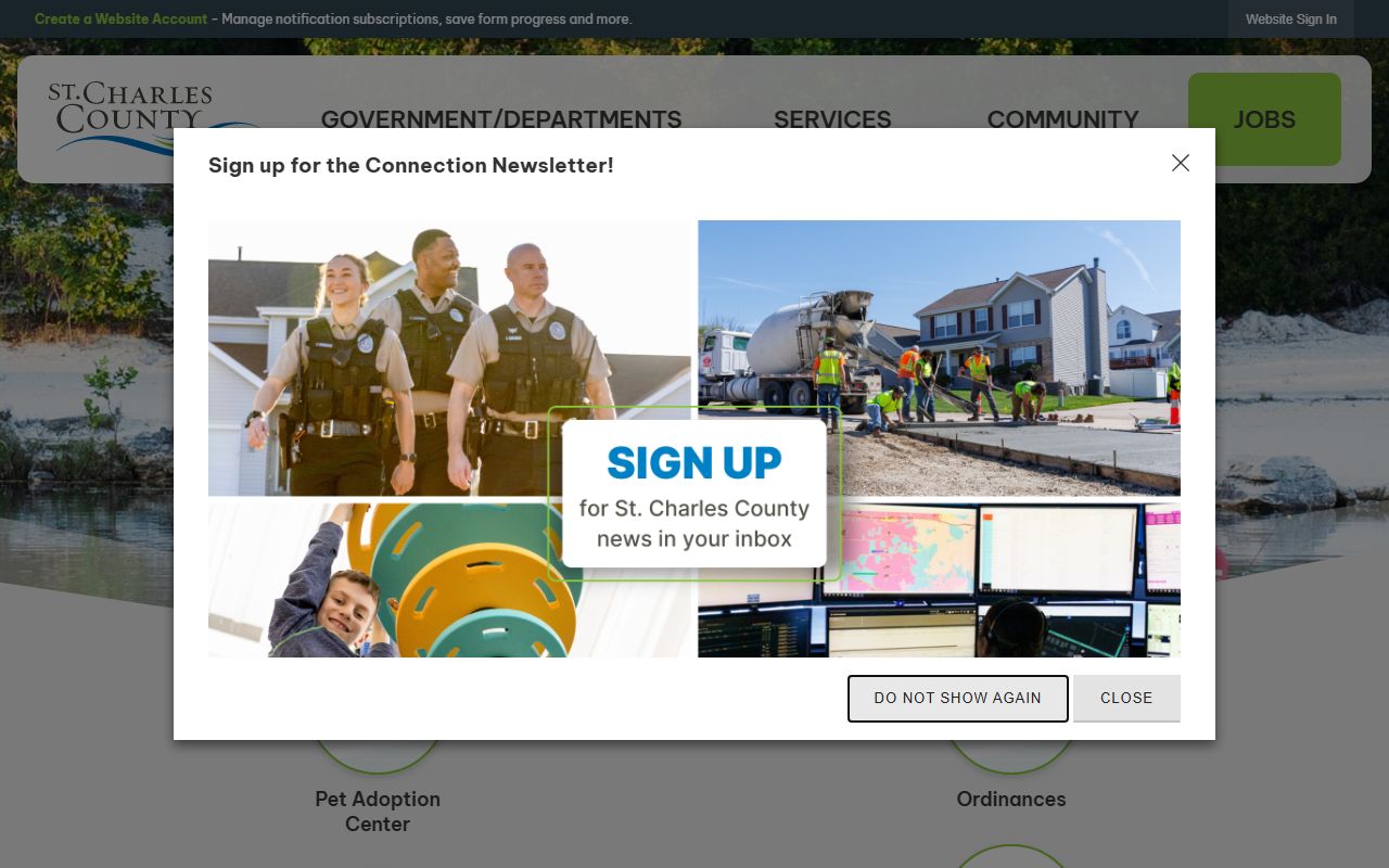 St. Charles County government website for court docket records